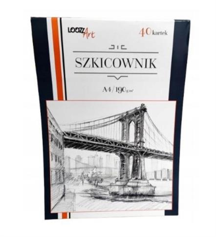 SZKICOWNIK LOOZZ ART A4 – 40 KARTEK, 190 G/M2