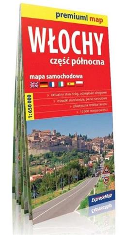 Włochy. Część północna, mapa samochodowa 1:650 000