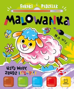 Na wsi. Malowanka. Farbki i pędzelek
