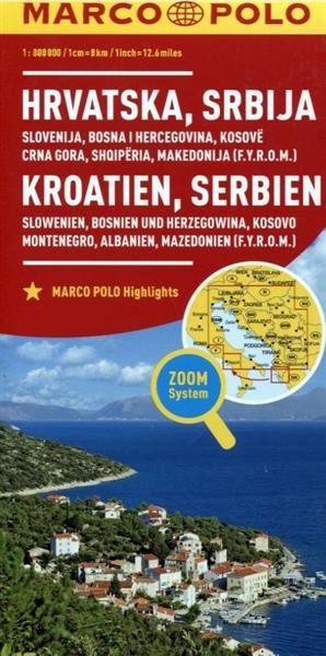 CHORWACJA, SŁOWENIA, ALBANIA, CZARNOGÓRA - MAPA