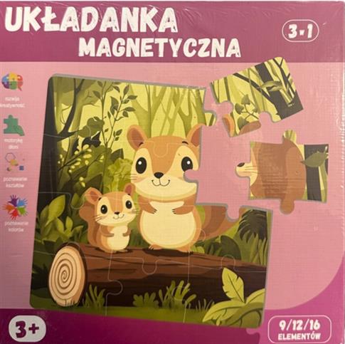 QBI UKŁADANKA MAGNETYCZNA ZWIERZĘTA LEŚNE PUZZLE 3