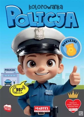 POLICJA. KOLOROWANKA Z NAKLEJKAMI