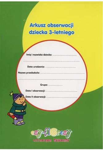 ARKUSZ OBSERWACJI DZIECKA 3-LETNIEGO