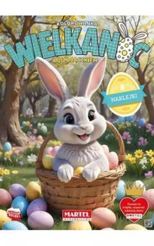 KOLOROWANKA Z NAKLEJKAMI. WIELKANOC Z ZAJĄCZKIEM