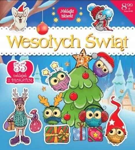 NAKLEJKI ISKIERKI WESOŁYCH ŚWIĄT 55 NAKLEJEK