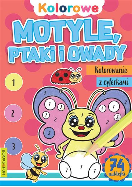 MOTYLE, PTAKI I OWADY. KOLOROWANIE Z CYFERKAMI