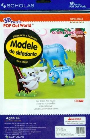 Koala / Słoń. Modele do składania 3D