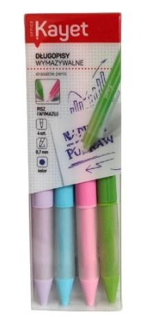 KAYET DŁUGOPIS WYMAZYWALNY ZESTAW 4 SZT. PASTELOWE