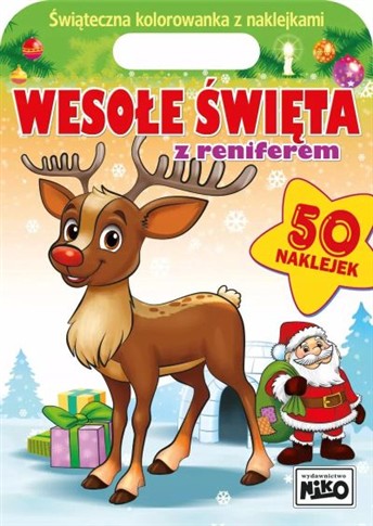NIKO KOLOROWANKA 50 NAKLEJEK WESOŁE ŚWIĘTA Z RENIF
