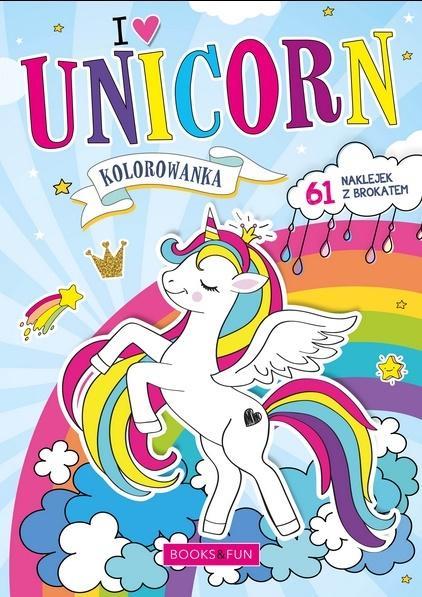 KOLOROWANKA Z NAKLEJKAMI - UNICORN