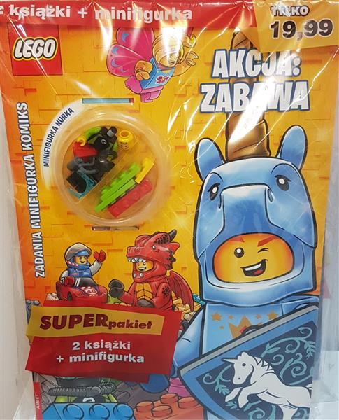 AKCJA: ZABAWA. LEGO: 2 KSIĄŻKI + MINIFIGURKA