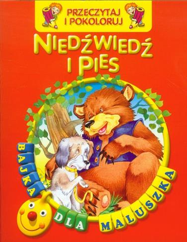 Niedźwiedź i pies. Przeczytaj i pokoloruj
