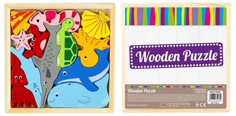 UKŁADANKA DREWNIANA 12 ELEMENTÓW OCEAN