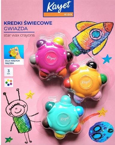 KREDKI ŚWIECOWE GWIAZDA DLA MALUCHA KAYET 18 KOL.