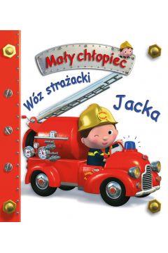 Wóz strażacki. Mały chłopiec