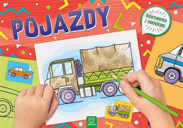 KOLOROWANKA Z NAKLEJKAMI. POJAZDY