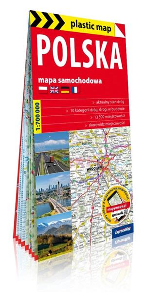 POLSKA FOLIOWANA MAPA SAMOCHODOWA 1:700 000
