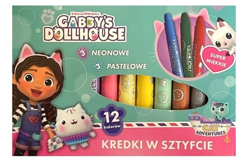 WYKRĘCANE KREDKI W SZTYFCIE NEONOWE PASTELOWE KOCI