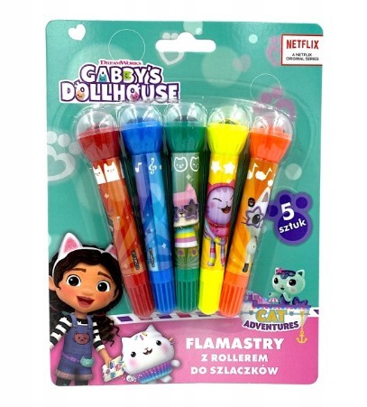 FLAMASTRY KOCI DOMEK GABI ST. MAJEWSKI 5 SZT. ROLL