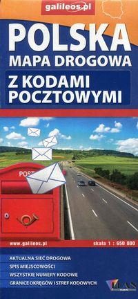 POLSKA MAPA DROGOWA Z KODAMI POCZTOWYMI 1:650 000