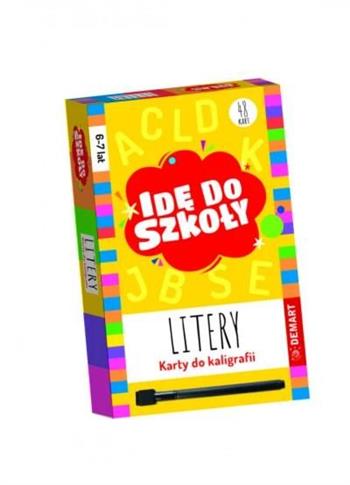 Idę do szkoły. Litery.  Karty do kaligrafii z pisa