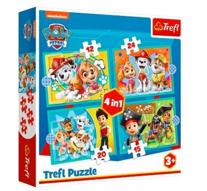 PUZZLE 4W1 PSI PATROL WESOŁA EKIPA PSIEGO PATROLU