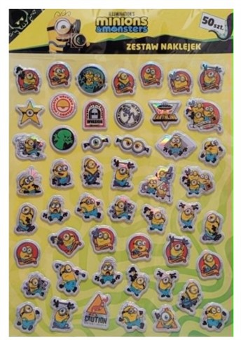 ZESTAW NAKLEJEK MINIONKI 50 ELEMENTÓW 900