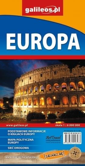 MAPA ADMINSTACYJNO-DROGOWA EUROPA, 1:6 000 000