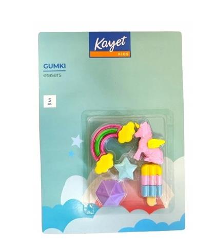 KAYET GUMKI DO ŚCIERANIA 5 SZT. TĘCZA 650