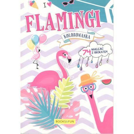 I LOVE FLAMINGI KOLOROWANKA + NAKLEJKI