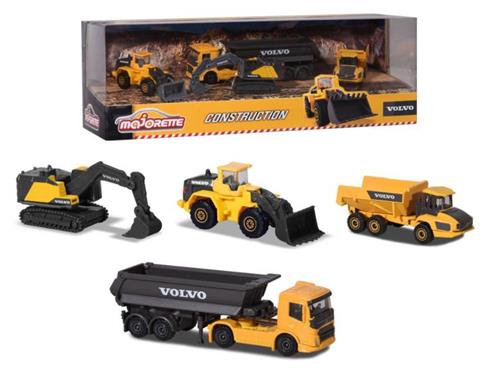 Majorette. Construction. Zestaw 4 samochodów Volvo