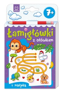 Łamigłówki z ołówkiem z małpką. Od 7 lat. Łamigłówki z ołówkiem