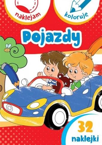 POJAZDY. NAKLEJAM I KOLORUJĘ