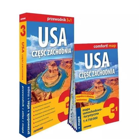USA. CZĘŚĆ ZACHODNIA 3W1 PRZEWODNIK + ATLAS + MAPA