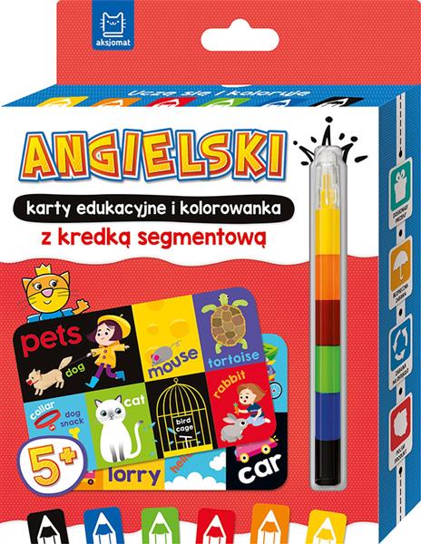 ANGIELSKI. KARTY EDUKACYJNE I KOLOROWANKA Z KREDKĄ