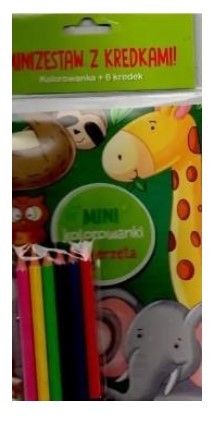 ZWIERZĘTA. MINI KOLOROWANKI. MINIZESTAW Z KREDKAMI