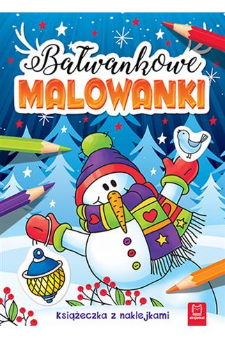 Bałwankowe malowanki. Książeczka z naklejka