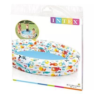 Intex, basen dziecięcy, pompowany, okrągły, rybki,