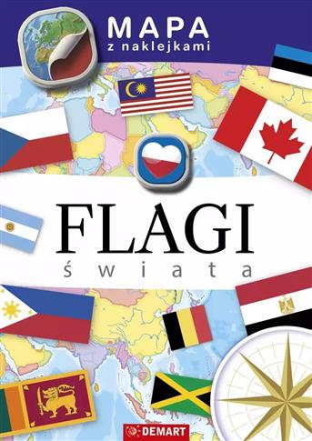 Mapy z naklejkami. Flagi świata