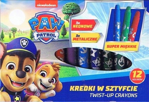 KREDKI W SZTYFCIE 12SZT. W TYM NEONOWE METALICZNE
