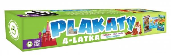 PLAKATY 4-LATKA. MAPA ŚWIATA. OWOCE I WARZYWA