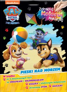 Pieski nad morzem. Psi Patrol. Zdrapuj, koloruj, naklejaj