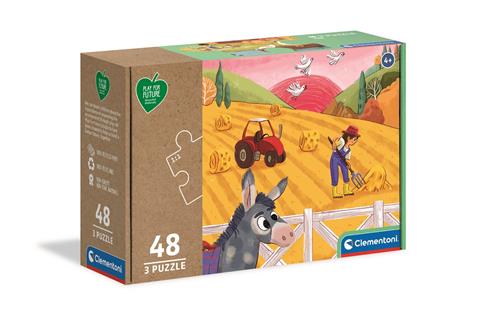 PUZZLE 3X48 EL. PLAY FOR FUTURE. ZWIERZĘTA CLEMENT