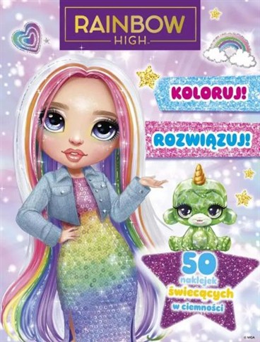 KOLORUJ! ROZWIĄZUJ! 50 NAKLEJEK ŚWIECĄCYCH W CIEMN