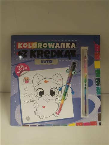 KOLOROWANKA Z KREDKĄ KOTKI