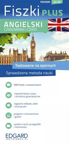 Angielski. Czasowniki i czasy. Fiszki PLUS. Poziom