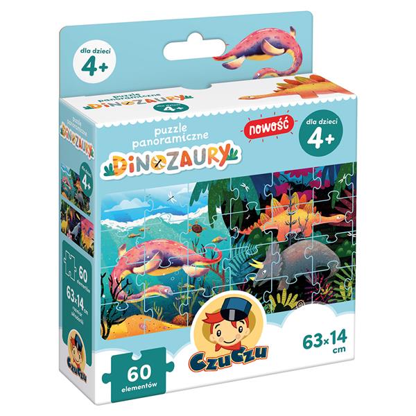 PUZZLE 60 PANORAMICZNE DINOZAURY 4+