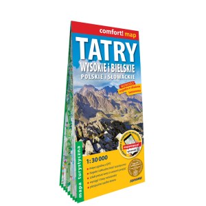 Tatry Wysokie i Bielskie Polskie i Słowackie mapa turystyczna 130 000 laminat 2024