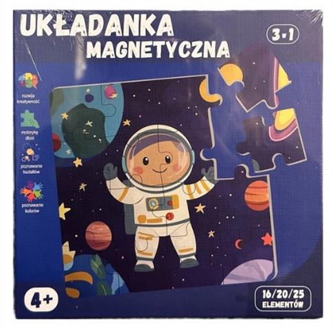 UKŁADANKA MAGNETYCZNA PUZZLE 3W1 16/20/25 EL. KOSM