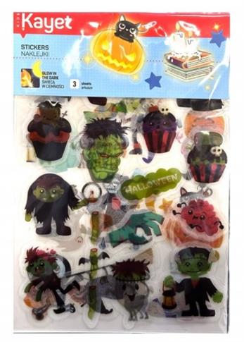 KAYET NAKLEJKI ŚWIECĄCE W CIEMNOŚCI 3 ARKUSZE